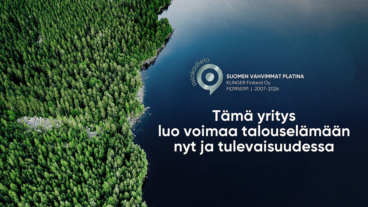 Suomen Vahvimmat Platina -sertifikaatti 2026 KLINGER Finlandille