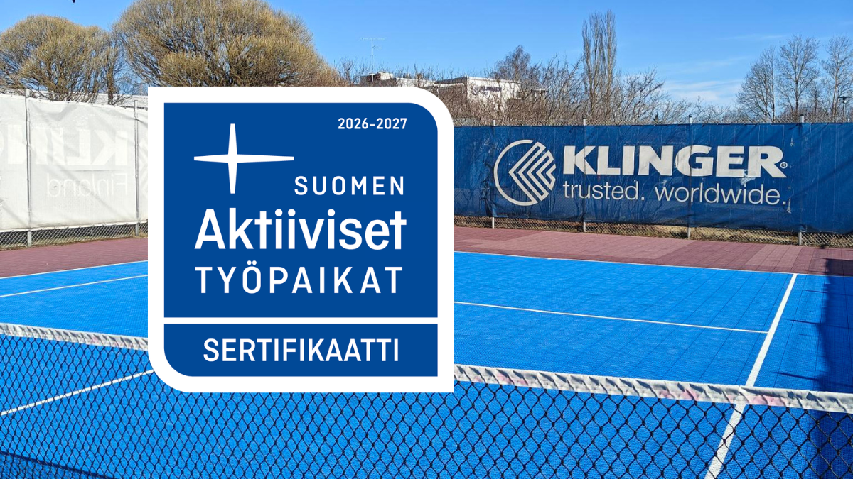 KLINGER Finlandille Suomen Aktiiviset työpaikat -sertifikaatti 2026–2027